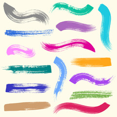 Vector colorful brush strokes