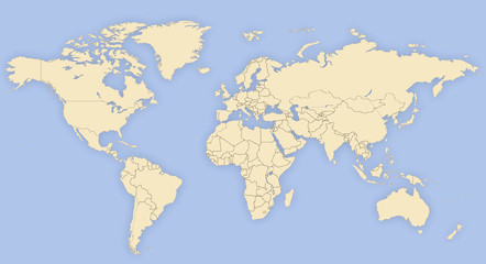 Obraz premium carte du monde world map planisphère 