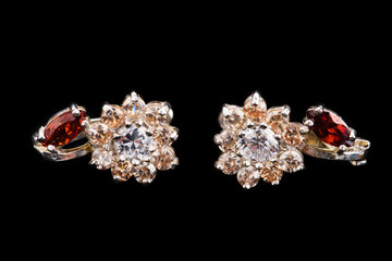 Silver Earrings on Black