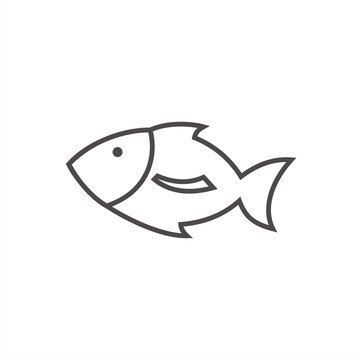 Icono pez lineal aislado sobre fondo blanco. Ilustración vectorial