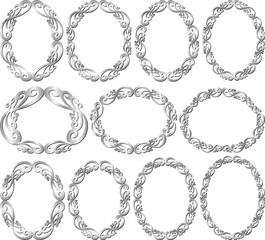 Obraz premium set of isolated silver frames