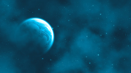 Fototapeta na wymiar Planet on a starry background. 