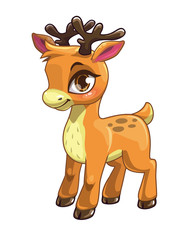 Cute cartoon baby deer