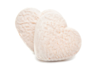 cookies in glaze hearts isolated