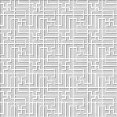 Vector damask seamless 3D paper art pattern background 339 Spiral Rectangle Cross
