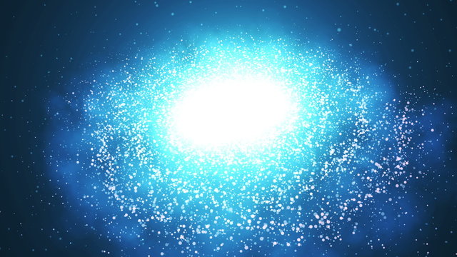 4K Representation of the Milky Way with globular cluster. glowing Blue galaxy. Galaxy nebula scene