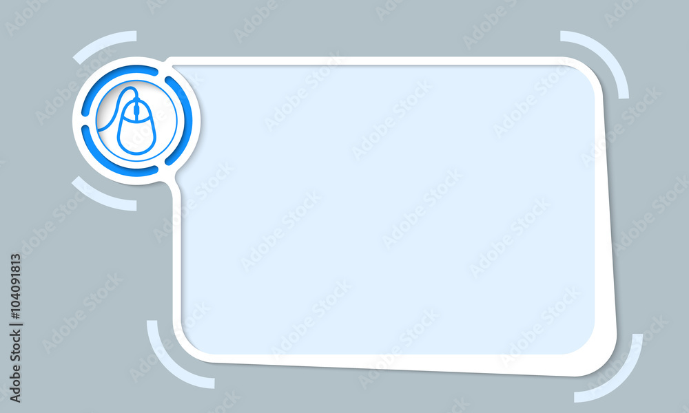 Poster white abstract frame for your text and mouse icon