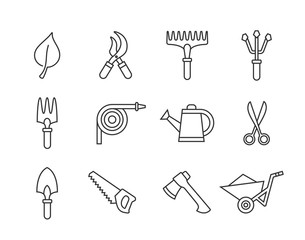 Obraz premium Gardening tools icons