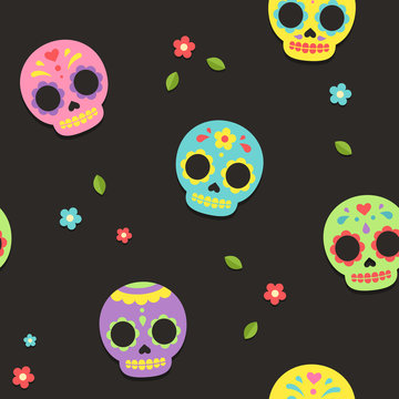 Mexican sugar skull pattern