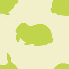 Seamless pattern with rabbit silhouettes.