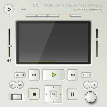 Multimedia user interface set - graphic design elements