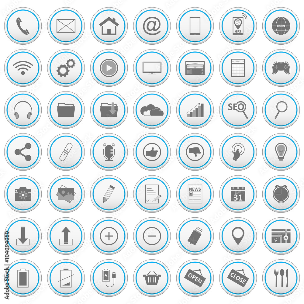 Poster web vector icons set.