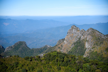 Beautiful mountain landscape from top view