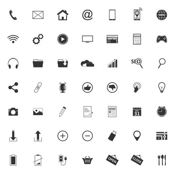 49 Different web vector icons.
