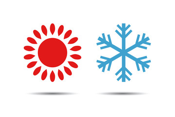 Hot and Cold Temperature Icon.