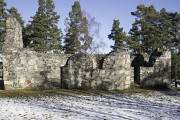 The ruins of a 13th century church in Southern Sweden