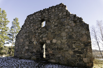 The ruins of a 13th century church in Southern Sweden
