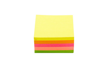 Colorful pack sticker note isolated on white background