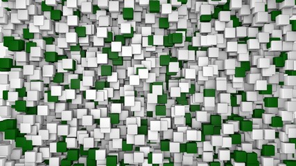 Abstract green cubes background