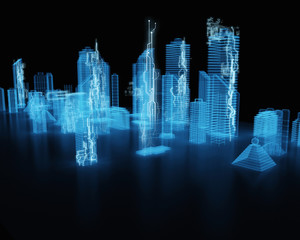 hologram futuristic interface city