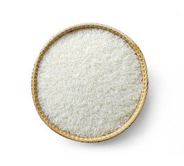 Jasmine Rice in bamboo basketry