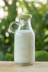 Glass bottle of Fresh Mik