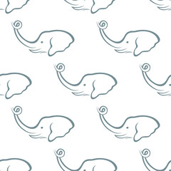 Elephant head seamless pattern