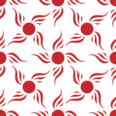 Red suns seamless pattern