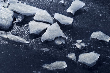 Pieces of ice. 