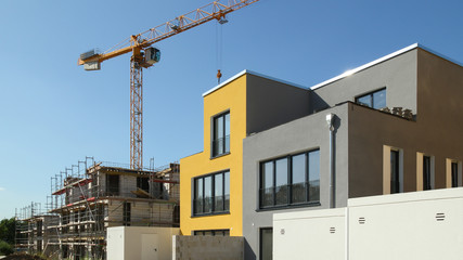 Neubau Baustelle mit Kran