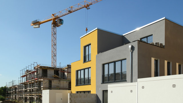 Neubau Baustelle mit Kran