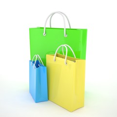 Paper Shopping Bags isolated on white background