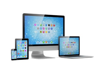 Ultimate web design, laptop, smartphone, tablet, computer, display