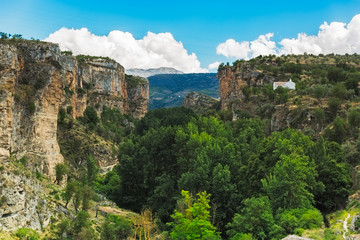 Fototapeta na wymiar Canyon at Alhama de Granada at summertime, Andalusia, Spain