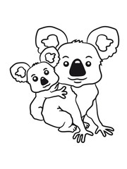 sweet little baby koala cute mamapapa child sitting hold back young family