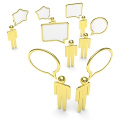 people with talk bubbles isolated over a white background