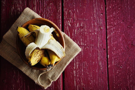 Organic ripe bananas