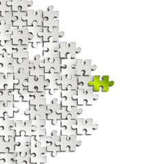 puzzle Elemente grün weiß papier hintergrund