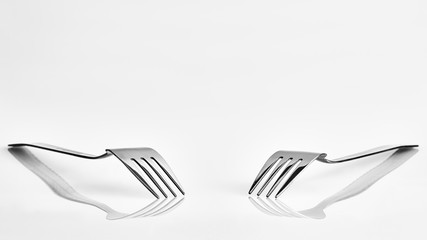 Two forks and reflection