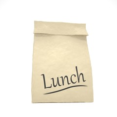 Lunch bag on white