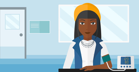 Blood pressure measurement.