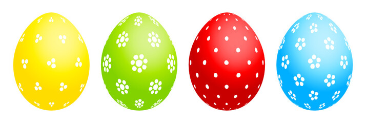 Set 4 Easter Eggs Color Dots