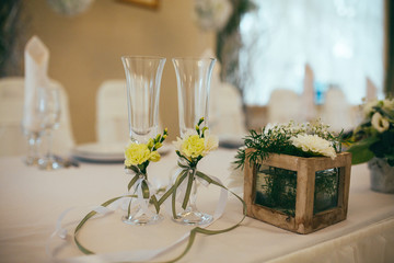 Elegant Wedding decorations with flowers