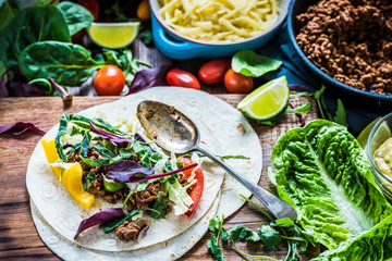 Traditional mexican tortillas or fajita recipe.