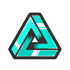 Impossible triangle shape. Vector Illustration isolated on white