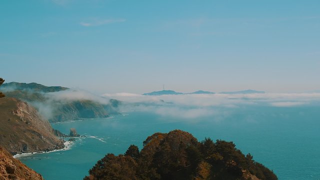 California Coastline with Ocean time-laps