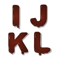 Vector latin capital alphabet letters of chocolate.  