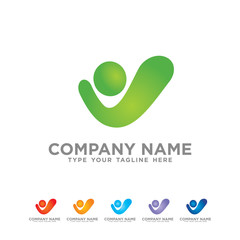 Social Team Network Logo design vector