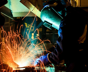 welder Industrial automotive part in factory
