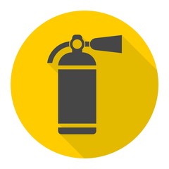 Fire extinguisher icon with long shadow